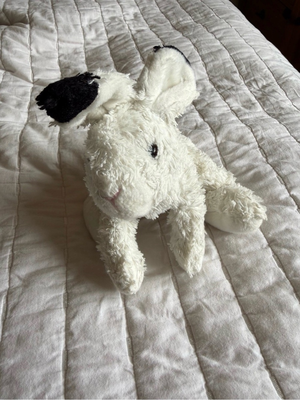Wild Republic White Black Bunny Rabbit Plush Stuffed Animal 8”